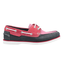 Load image into Gallery viewer, Hattie Standard Fit Women&#39;s Colour Block Leather Lace Up Boat Shoe
