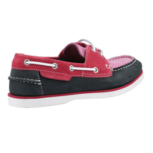 Load image into Gallery viewer, Hattie Standard Fit Women&#39;s Colour Block Leather Lace Up Boat Shoe
