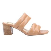 Load image into Gallery viewer, Leila Standard Fit Women&#39;s Double Bar Leather Slip On Block Heel Mule
