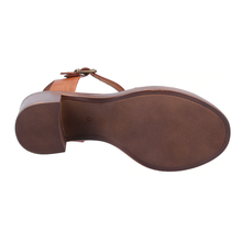 Load image into Gallery viewer, Georgia Standard Fit Women&#39;s Crossover Buckle Fastening Block Heel Leather Sandal
