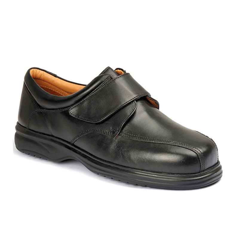 Tony - Men's Extra Wide Width Single Strap Touch Fastening Leather Shoe
