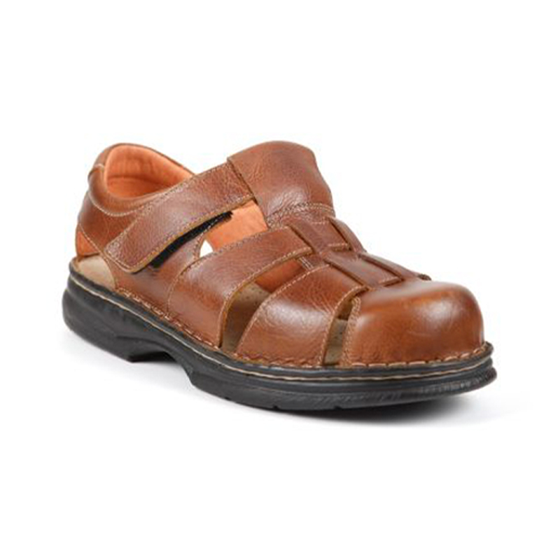 Ted | Men's Extra Wide Touch Fastening Leather Sandal | Sandpiper ...