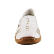 Load image into Gallery viewer, Thailand Standard Fit Women&#39;s Leather With Metallic Block Detail Easy Slip On Shoe
