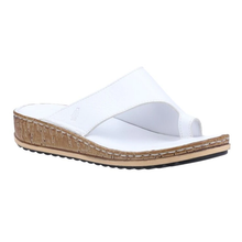 Load image into Gallery viewer, Elissa Standard Fit Women&#39;s Leather Toe Post Mid Wedge Sandal

