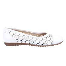 Load image into Gallery viewer, Leah Standard Fit Women&#39;s Leather Cut Out Detail Flat Ballet Pump
