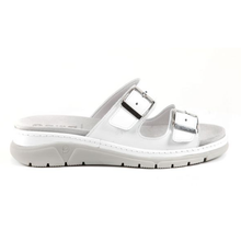 Load image into Gallery viewer, Gina - Wide Fit Women&#39;s Leather Double Buckle Fastening Slip On Sandal

