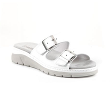 Load image into Gallery viewer, Gina - Wide Fit Women&#39;s Leather Double Buckle Fastening Slip On Sandal
