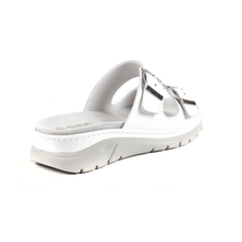 Load image into Gallery viewer, Gina - Wide Fit Women&#39;s Leather Double Buckle Fastening Slip On Sandal
