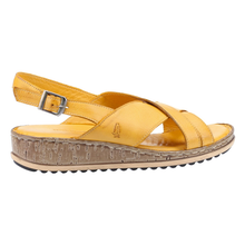 Load image into Gallery viewer, Elena Standard Fit Women&#39;s Mid Wedge Leather Crossover Detail Strappy Buckle Fastening Sandal
