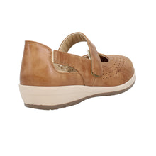 Load image into Gallery viewer, Ada 23 Extra Wide Women&#39;s Leather Soft Touch Fastening Cut Out Design Mary Jane Style Flat Shoe
