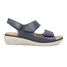 Load image into Gallery viewer, Adalyn Wide Fit Women&#39;s Triple Velcro Adjustable Strap Wedge Sandal
