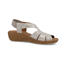 Load image into Gallery viewer, Alina Wide Fit Women&#39;s Elasticated Sling Back Wedge Sandal
