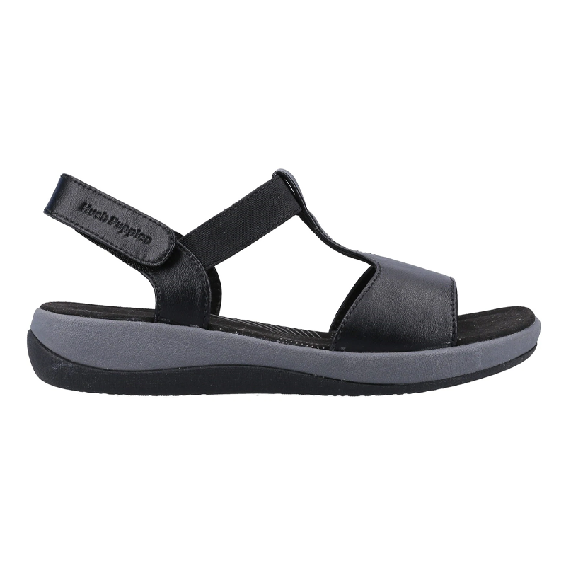 Sylvie Standard Fit Women's Leather & Elastic Strappy Sport Style Sandal With Single Touch Fastening Back Strap
