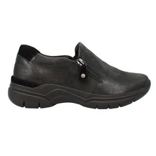 Load image into Gallery viewer, Cara Wide Fit Women&#39;s Easy Access Zip Feature Leather Slip On Shoe
