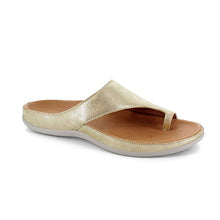 Load image into Gallery viewer, Capri Standard Fit Women&#39;s Slip On Metallic Detail Flat Sandal
