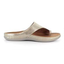 Load image into Gallery viewer, Capri Standard Fit Women&#39;s Slip On Metallic Detail Flat Sandal
