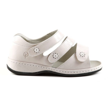 Load image into Gallery viewer, Cara Ultra Wide Women&#39;s Triple Strap Fastening Flat Leather Open Toed Sandal
