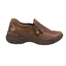 Load image into Gallery viewer, Cara Wide Fit Women&#39;s Easy Access Zip Feature Leather Slip On Shoe
