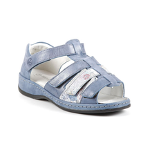 Load image into Gallery viewer, Carrie - Ultra Wide Women&#39;s Quad Touch Strap Fastening Strappy Flat Leather Open Toed Sandal
