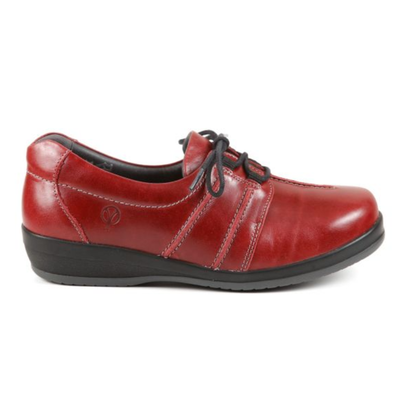 Easham - Women's Extra Wide Lace Up Leather Flat Shoe