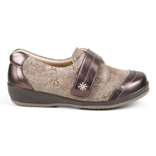 Load image into Gallery viewer, Fenwick - Women&#39;s Extra Wide Fit With Extra Long Strap Fastening Leather Shoe
