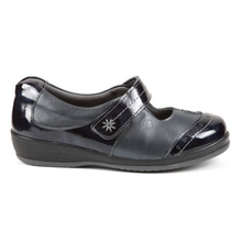 Load image into Gallery viewer, Filton - Women&#39;s Extra Wide Width &amp; Extra Long Strap Fastening Two Tone Leather Shoe
