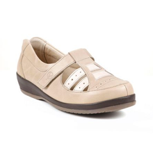 Load image into Gallery viewer, Foxton - Extra Wide Fit Women&#39;s Leather Velcro Fastening Flat Shoe

