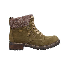 Load image into Gallery viewer, Melodie22 Wide Fit Women&#39;s Knitted Trim Lace Up Suede Boot
