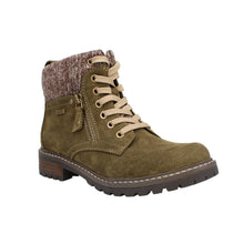 Load image into Gallery viewer, Melodie22 Wide Fit Women&#39;s Knitted Trim Lace Up Suede Boot
