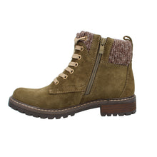 Load image into Gallery viewer, Melodie22 Wide Fit Women&#39;s Knitted Trim Lace Up Suede Boot

