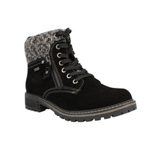 Load image into Gallery viewer, Melodie22 Wide Fit Women&#39;s Knitted Trim Lace Up Suede Boot
