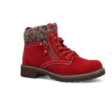 Load image into Gallery viewer, Melodie22 Wide Fit Women&#39;s Knitted Trim Lace Up Suede Boot
