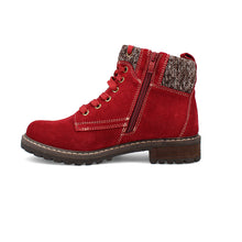 Load image into Gallery viewer, Melodie22 Wide Fit Women&#39;s Knitted Trim Lace Up Suede Boot
