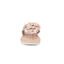 Load image into Gallery viewer, Mina Wide Fit Women&#39;s Floral Detail Toe Post Wedge Slip On Sandal

