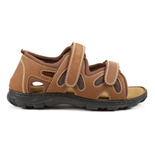 Load image into Gallery viewer, Nathan - Men&#39;s Ultra Wide, Open Toed, Extra Long Double Strap Fastening Flat Sandal
