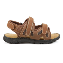 Load image into Gallery viewer, Neil - Men&#39;s Ultra Wide Open Toed, Extra Long Double Strap Fastening Flat Sandal
