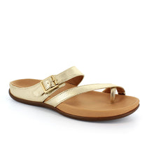 Load image into Gallery viewer, Nusa Standard Fit Women&#39;s Adjustable Buckle Fastening Strappy Metallic Flat Slip On Sandal
