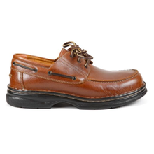 Load image into Gallery viewer, Percy - Extra Wide Fit Men&#39;s Lace Up Leather Flat Deck Shoe
