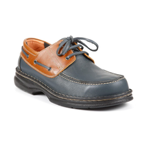 Load image into Gallery viewer, Percy - Extra Wide Fit Men&#39;s Lace Up Leather Flat Deck Shoe
