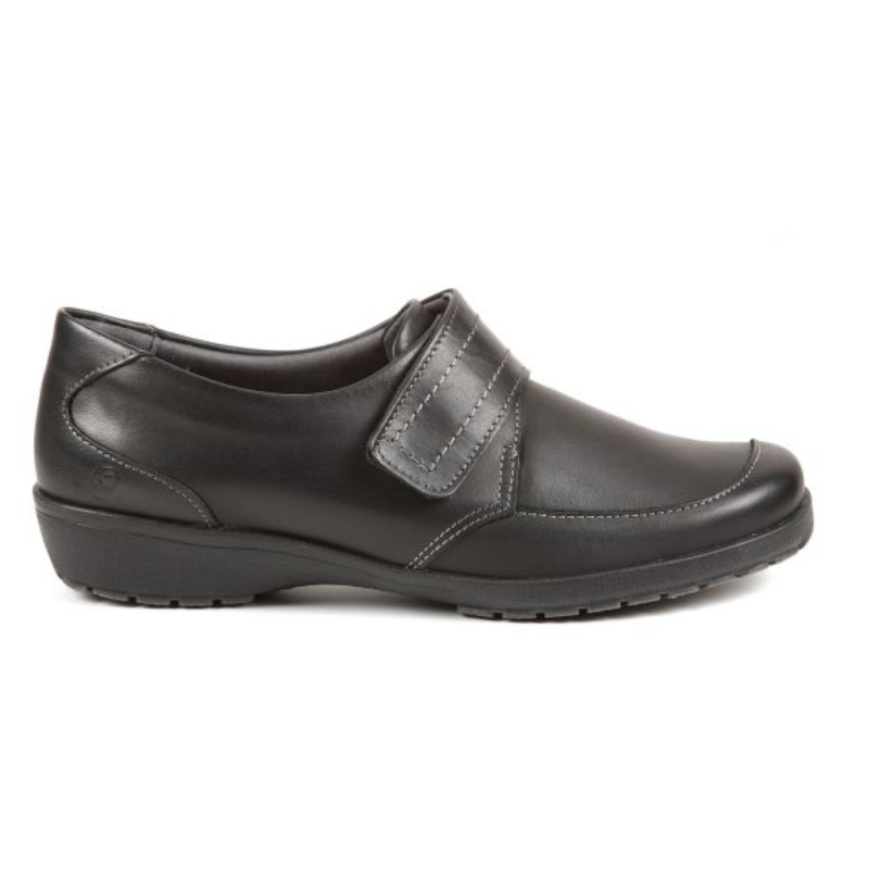 Jenny - Wide Fit Women's Leather Velcro Fastening Shoe