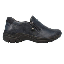 Load image into Gallery viewer, Cara Wide Fit Women&#39;s Easy Access Zip Feature Leather Slip On Shoe
