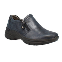 Load image into Gallery viewer, Cara Wide Fit Women&#39;s Easy Access Zip Feature Leather Slip On Shoe
