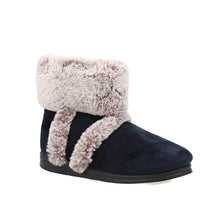 Load image into Gallery viewer, Selina Wide Fit Women&#39;s Slip On Faux Fur Trim Boot Slipper

