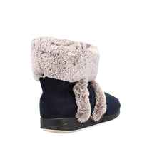 Load image into Gallery viewer, Selina Wide Fit Women&#39;s Slip On Faux Fur Trim Boot Slipper
