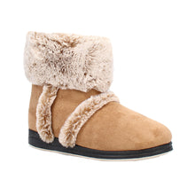 Load image into Gallery viewer, Selina Wide Fit Women&#39;s Slip On Faux Fur Trim Boot Slipper
