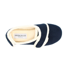 Load image into Gallery viewer, Charlotte Extra Wide Fit Women&#39;s Dual Velcro Strap Fastening Warm Lined Velour Slipper
