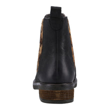 Load image into Gallery viewer, Stella Standard Fit Women&#39;s Pull On Leather Chelsea Boot With Leopard Print Contrast Panel
