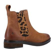 Load image into Gallery viewer, Stella Standard Fit Women&#39;s Pull On Leather Chelsea Boot With Leopard Print Contrast Panel
