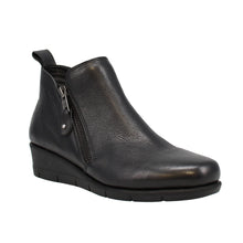 Load image into Gallery viewer, Stonnall22 Wide Fit Women&#39;s Inner &amp; Outer Zip Fastening Mid Wedge Leather Ankle Boot
