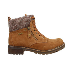 Load image into Gallery viewer, Melodie22 Wide Fit Women&#39;s Knitted Trim Lace Up Suede Boot
